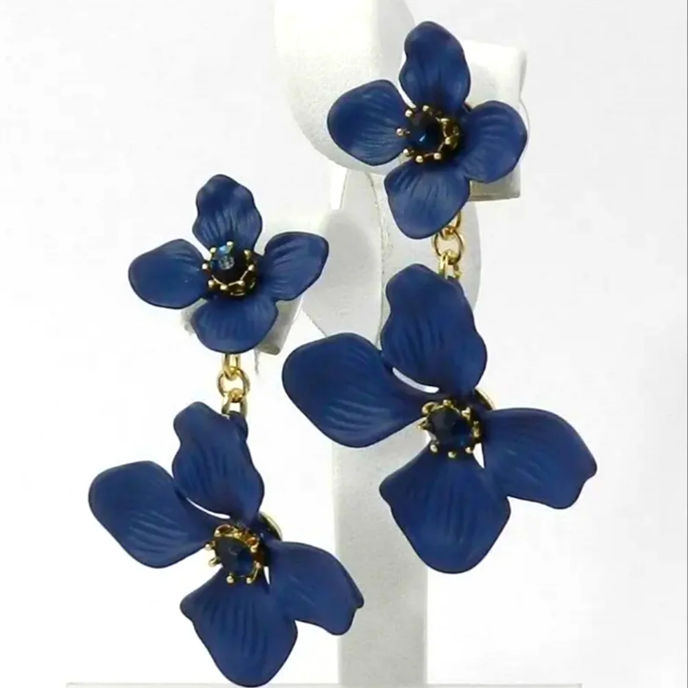 RACHEL Rachel Roy Gold-Tone Crystal Flower Double Drop Earrings